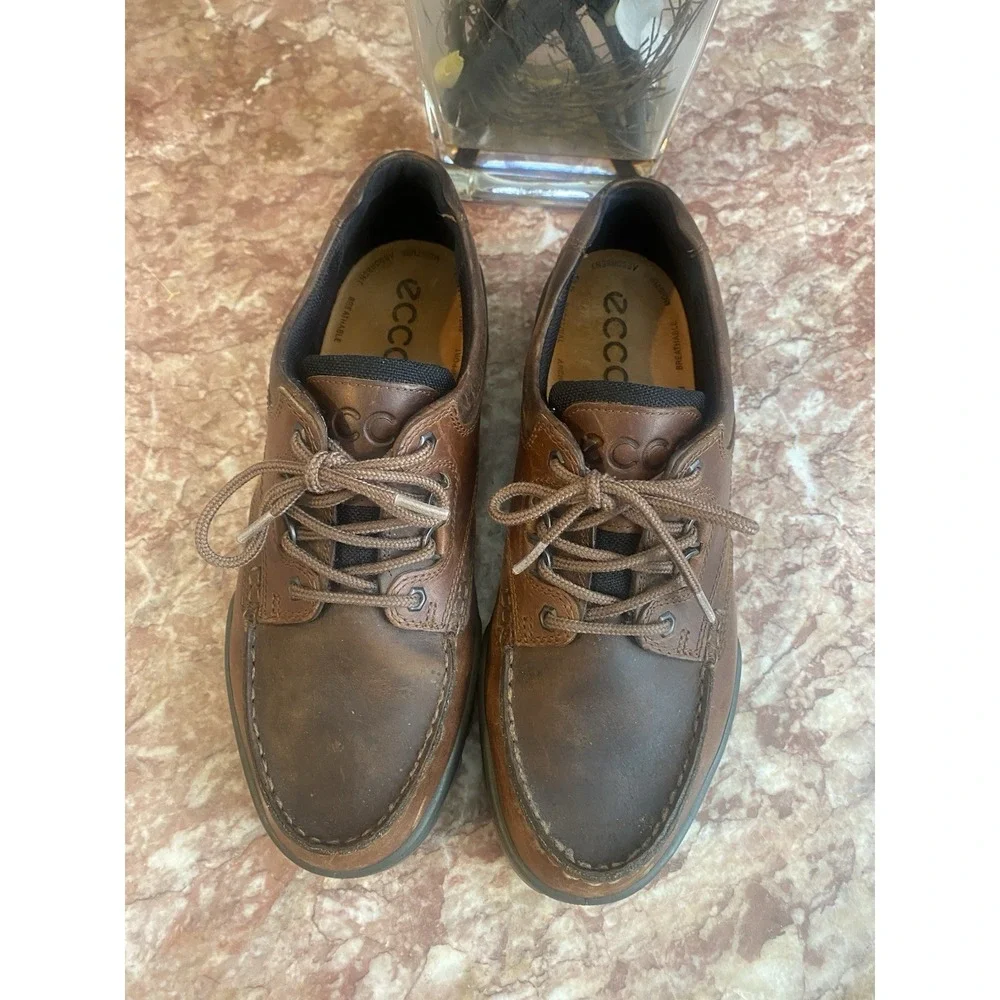 ECCO Track 25 Low Gore-Tex Mens Brown Leather Waterproof Hiking Shoes US 10.5-11